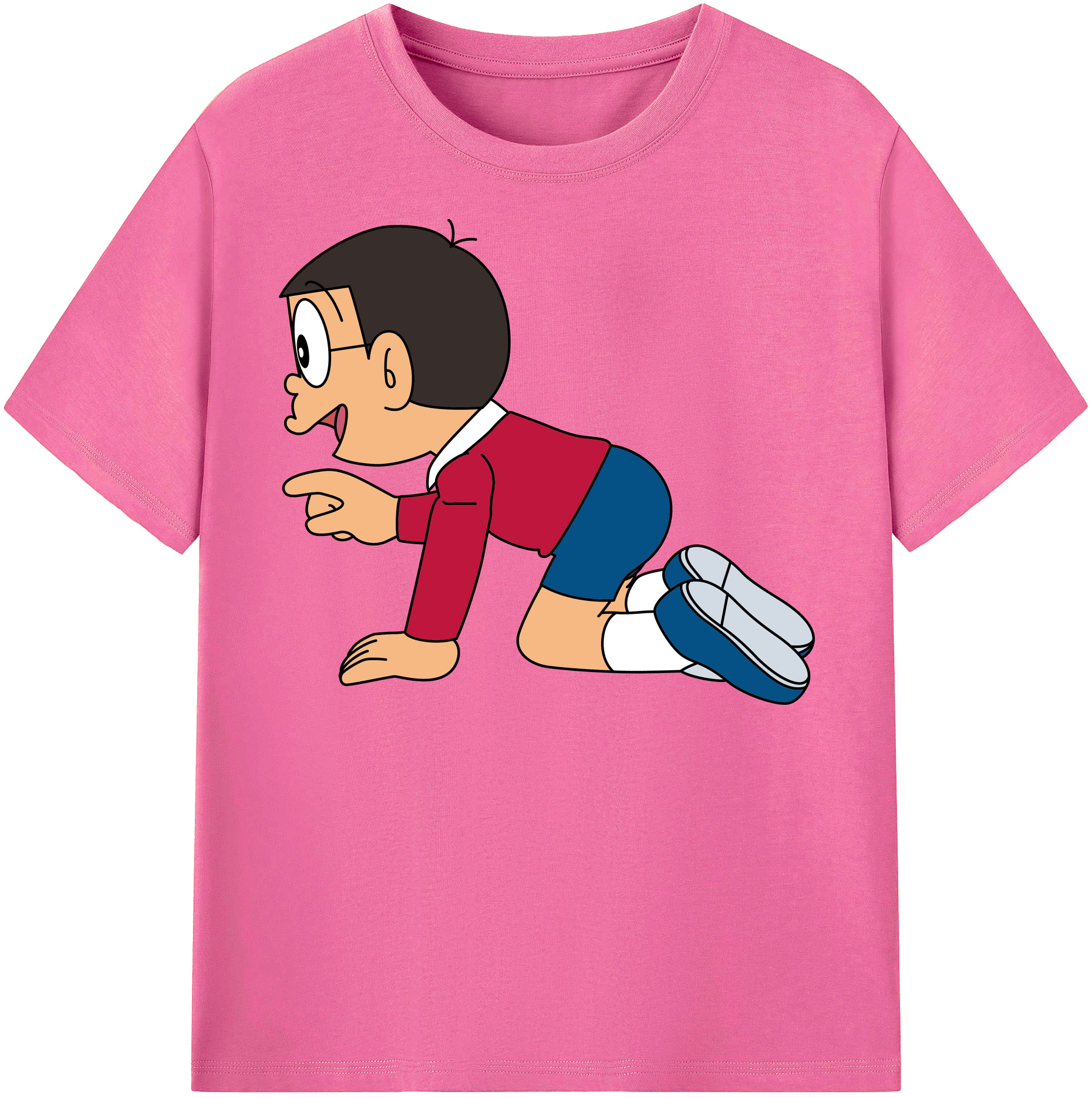（画像用） ドラえもん 野比 のび太 Doraemon Nobita Nobi レディースカジュアルプリントTシャツ（綿100％）